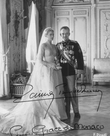 Автографы Грейс Келли и Князя Ренье1956